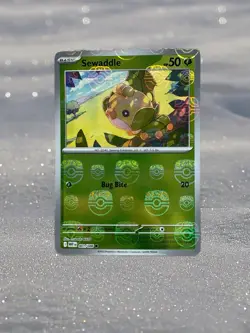 Pokemon Sewaddle Master Ball Common Sv: White Flare 001/086 Holo 50HP ENGLISH - Image 1