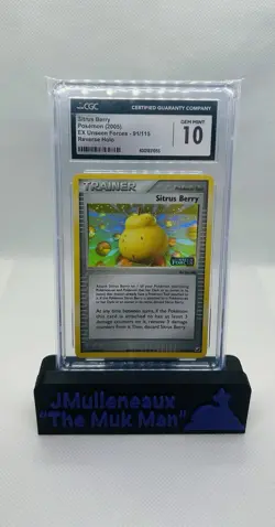 2005 Pokemon Stamped Reverse Holo Sitrus Berry CGC 10 Unseen Forces 91/115 - Image 1