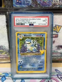 2021 POKEMON CELEBRATIONS CLASSIC COLLECTION #2 BLASTOISE-HOLO PSA 9 - Image 1