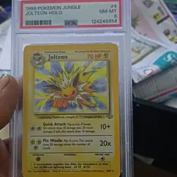1999 Pokemon TCG Jungle Jolteon 4/64 Holo Rare Unlimited Stage 1 PSA 8 Nintendo - Image 1