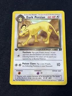 Pokemon TCG Dark Persian 42/82 Team Rocket 1st Edition Uncommon - Image 1