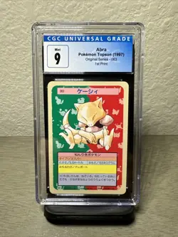 1995 1997 Pokemon Japanese Topsun Blue Back 1st Print Abra #063 CGC 9 Mint - Image 1