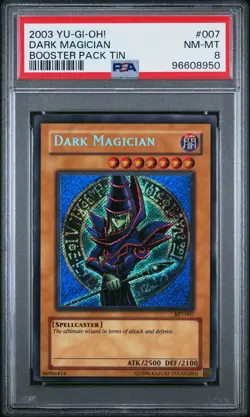 2003 YU-GI-OH! BOOSTER PACK TIN #007 DARK MAGICIAN PSA 8 - Image 1