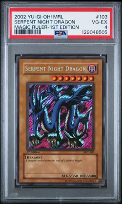 2002 YU-GI-OH! MRL-MAGIC RULER 1ST ED #103 SERPENT NIGHT DRAGON PSA 4 - Image 1