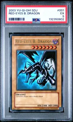 2003 YU-GI-OH! STARTER DECK: JOEY #001 RED-EYES B. DRAGON PSA 5 - Image 1