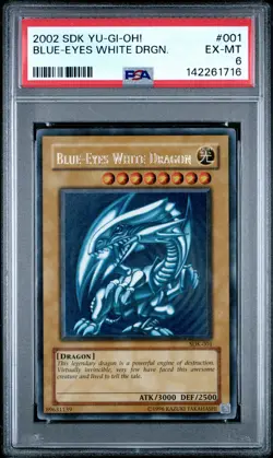 2002 YU-GI-OH! STARTER DECK: KAIBA #001 BLUE-EYES WHITE DRAGON PSA 6 - Image 1