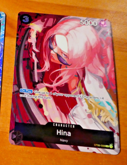 ONE PIECE ENGLISH CARD HOLO GAME CARTE CARTE HINA ST06-008 ALT EN JCC ** #2 - Image 1