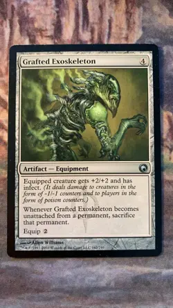 1x Grafted Exoskeleton mtg Scars of Mirrodin Lightly Played LP - Image 1