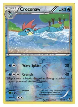 Croconaw 16/119 Uncommon Phantom Forces Pokemon Reverse Holo Near Mint - Image 1