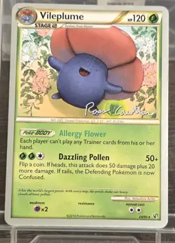 2011 World Championship Vileplume #24/90 Pokemon Card - Ross Cawthon signed. - Image 1