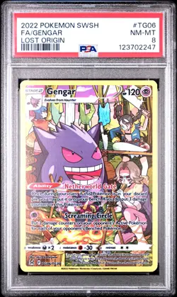 2022 POKEMON SWORD & SHIELD LOST ORIGIN #TG06 FULL ART/GENGAR PSA 8 - Image 1