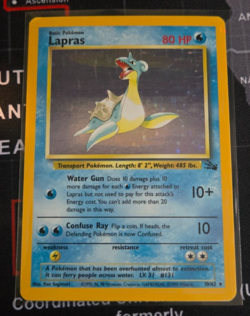 Pokemon TCG Lapras Fossil 10/62 Holo Unlimited Holo Rare - Image 1