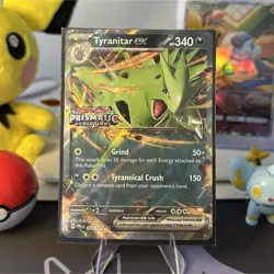 STAMPED Pokemon Tyranitar ex 064/131 Prismatic Evolutions Promo EX Holo - Image 1