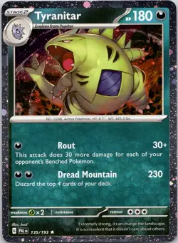 Tyranitar 135/193 R Paldea Evolved Pokemon COSMOS HOLO Near Mint - Image 1