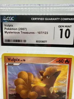 🔥 CGC Gem Mint 10 Vulpix 107/123 - Mysterious Treasures 2007 Pokemon - Image 2