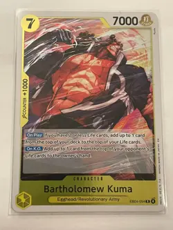 Bartholomew Kuma EB04-054 Rare Adventure on Kami's Island One Piece Foil NM - Image 1
