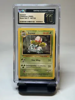 Pokemon Ivysaur Base Set 2 vintage card #044/130 - CGC Pristine 10 - Image 1