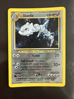 Pokemon Steelix Neo Genesis Holo Rare 110HP Unlimited 15/111 English Card LP+ - Image 1