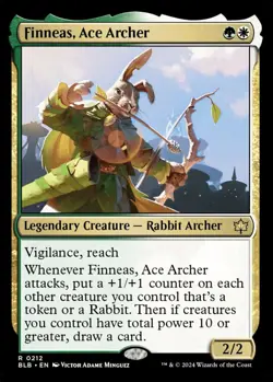 MTG Finneas Ace Archer Bloomburrow Rare Legendary Creature Rabbit Archer NM - Image 2