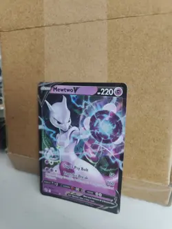 Pokemon Mewtwo v Holo Ultra Rare TCG Card 030/078 Pokemon Go Full Art LP-NM - Image 4