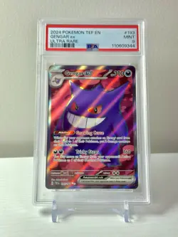 2024 POKEMON TEF EN-TEMPORAL FORCES ULTRA RARE #193 GENGAR EX PSA 9 - Image 1