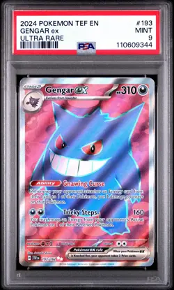 2024 POKEMON TEF EN-TEMPORAL FORCES ULTRA RARE #193 GENGAR EX PSA 9 - Image 3