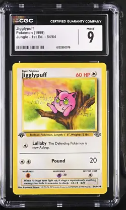 CGC 9 MINT Jigglypuff 1999 Jungle 1st Edition 54/64 Pokemon Card - Image 1