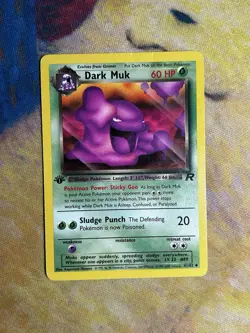 1st Edition Dark Muk 41/82 First Team Rocket Non Holo Pokemon Card Vintage PL - Image 2