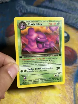 1st Edition Dark Muk 41/82 First Team Rocket Non Holo Pokemon Card Vintage PL - Image 3