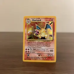 Pokemon TCG Charizard Base Set Holo Unlimited Rare Card 4/102 LP Condition - Image 1