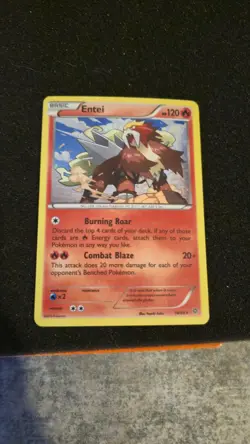 Pokemon TCG Entei XY Ancient Origins 14/98 Cosmos Holo Rare Card Played LP - Image 1