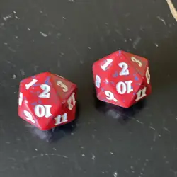 2 Red MTG Magic the Gathering Spindown Dice: Magic Origins + Planeswalker Symbol - Image 3