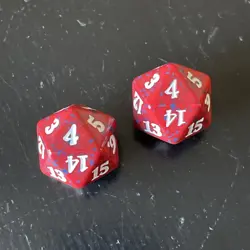 2 Red MTG Magic the Gathering Spindown Dice: Magic Origins + Planeswalker Symbol - Image 5