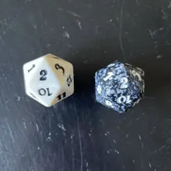 Two MTG Spindown Dice from Mirrodin Besieged - Black and White - Image 3