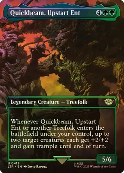 MTG - Quickbeam, Upstart Ent - Foil - Borderless - Lord of the Rings Commander - Image 1
