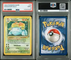 1999 Pokemon Game Base Set Unlimited Venusaur Holo Rare 15/102 #15 PSA 9 MINT - Image 3