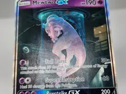 Pokemon Mewtwo GX 78/73 SM Shining Legends Secret Rare HP / Damaged sc - Image 3