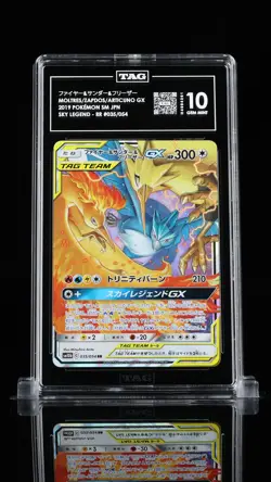 TAG 10 GEM MINT Japanese Pokemon 2019 Moltres Zapdos Articuno GX 035/054 SM10b - Image 1