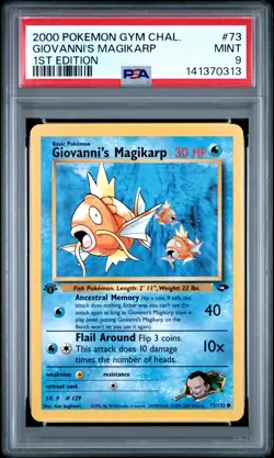 2000 POKEMON GYM CHALLENGE 1ST ED #73 GIOVANNI'S MAGIKARP PSA 9 - Image 1