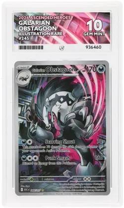 Pokemon Galarian Obstagoon 245/217 Ascended Heroes Illustration Rare ACE 10 - Image 1