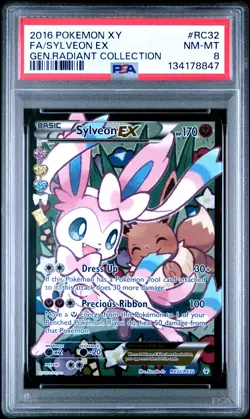 PSA 8 Pokemon TCG 2016 Xy Generations Radiant Collection #RC32 Fa/Sylveon Ex - Image 1