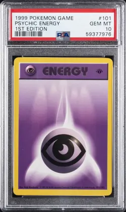 1999 POKEMON GAME 1ST ED #101 PSYCHIC ENERGY PSA 10 - Image 1