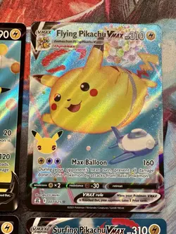 Pokemon TCG Celebrations Holo V VMAX Full Art Flying Pikachu Surfing Pikachu - Image 4