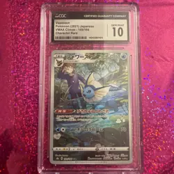 CGC 10 GEM MINT Vaporeon VMAX Climax Japanese Full Art Holo 2021 Pokemon 189/184 - Image 1