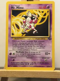 Pokemon TCG Mr. Mime Rare Non Holo Jungle 22/64 Wotc - Image 1