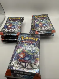 Pokemon TCG: Scarlet and Violet Stellar Crown x10 Booster Pack Sealed Lot - Image 1