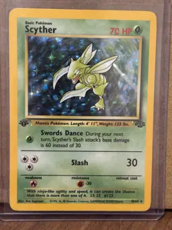 Pokemon Scyther 10/64 Jungle 1st Edition Holo Rare 1999 - Image 1