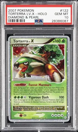 2007 POKEMON DIAMOND & PEARL #122 TORTERRA LV.X-HOLO PSA 10 - Image 1
