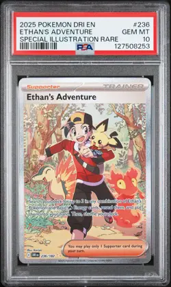2025 POKEMON DRI EN-DESTINED RIVALS #236 ETHAN'S ADVENTURE PSA 10 - Image 1