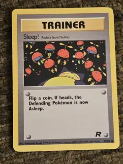 POKEMON - SLEEP! 79/82 - TRAINER - SHADOWLESS TEAM ROCKET SET - COMMON - Image 1